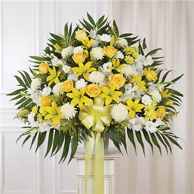 Heartfelt Sympathies&trade; Standing Basket- Yellow
